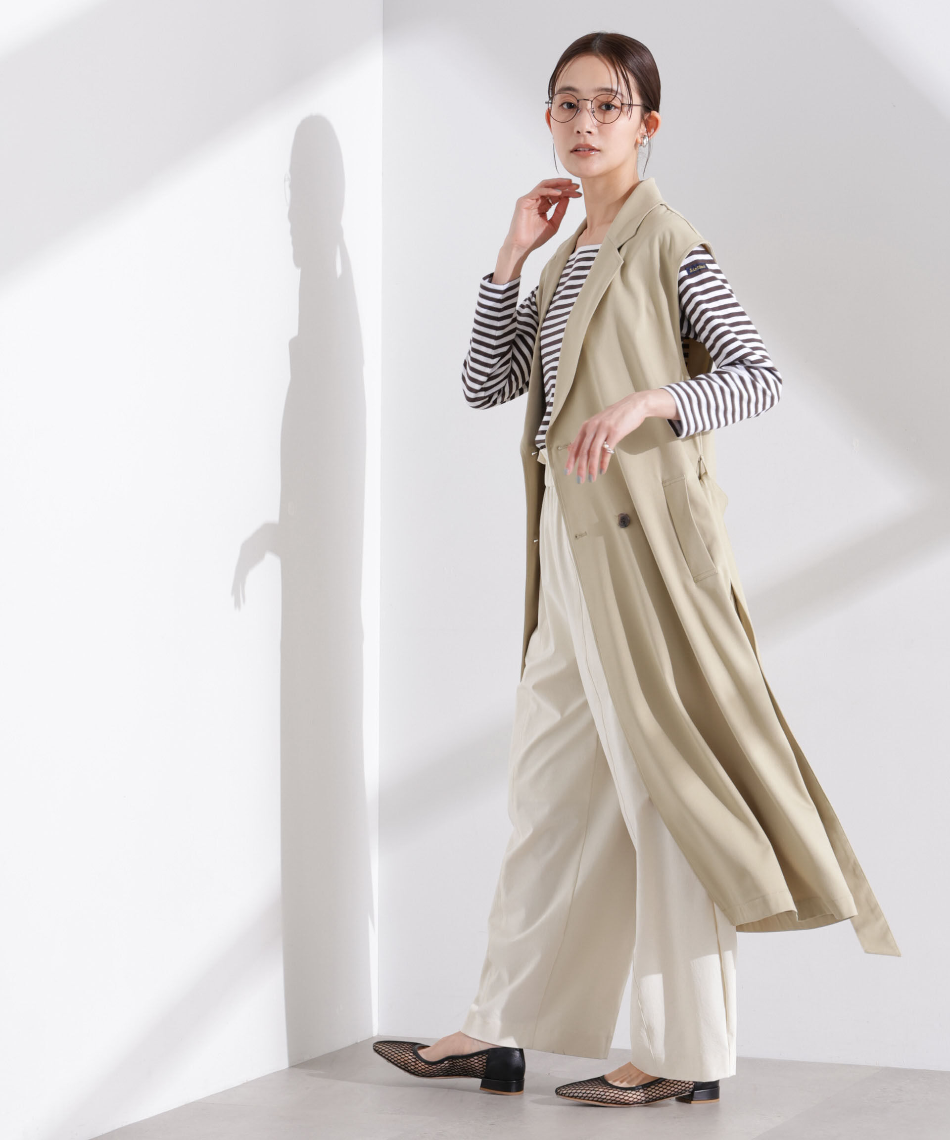 nano･universe「ダブルボタンロングジレ」|テーラードジャケット|