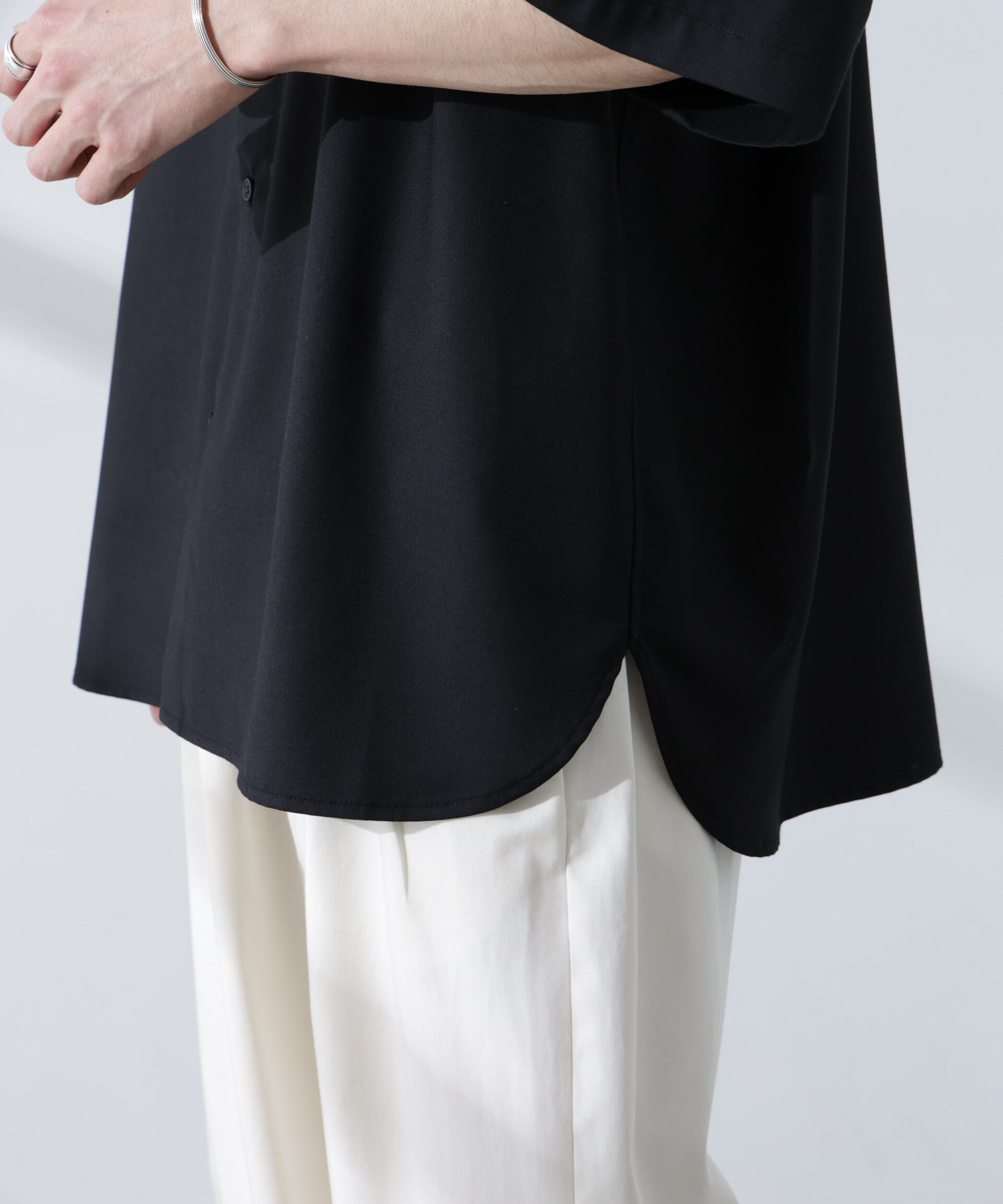 nano･universe「ビッグドレープシャツ 半袖」|シャツ・ブラウス|