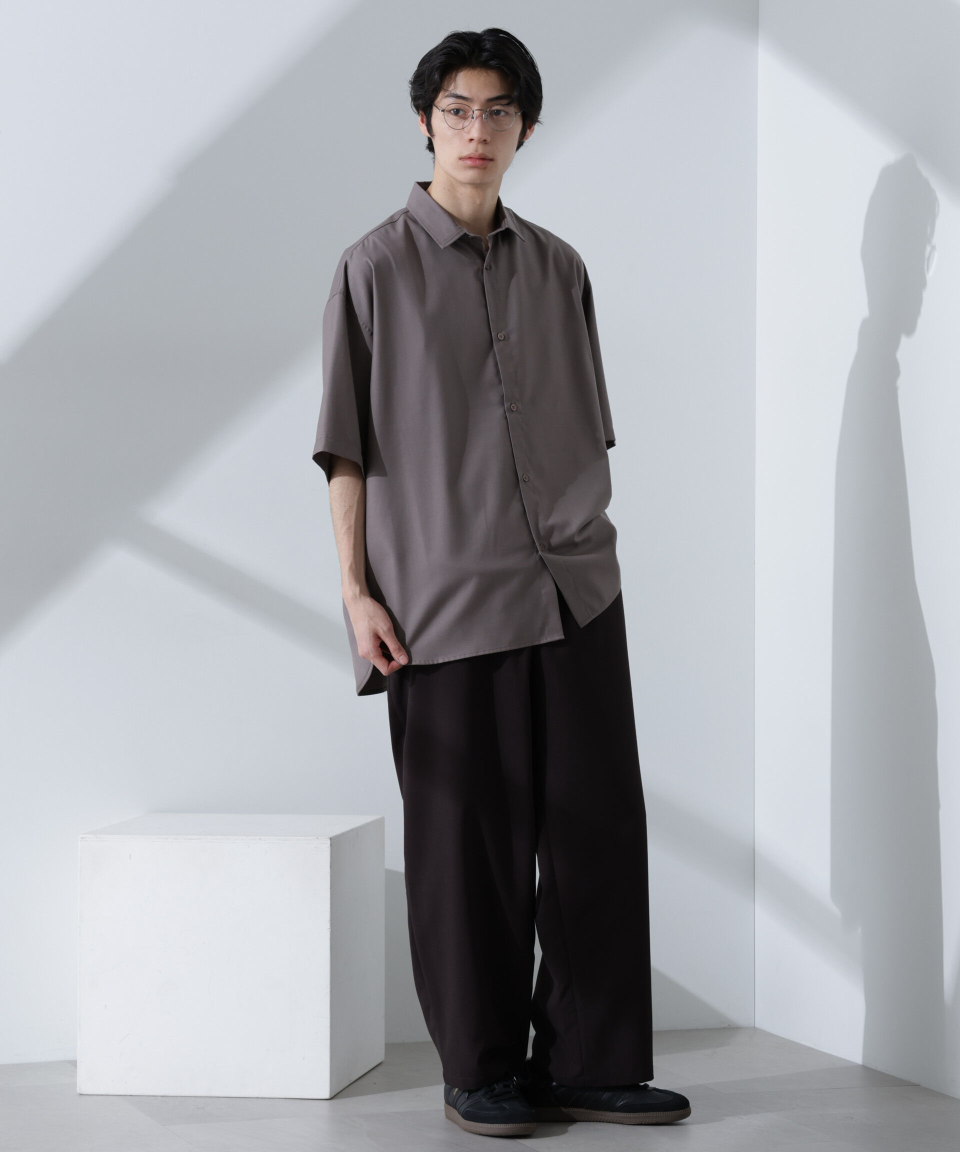 nano･universe「ビッグドレープシャツ 半袖」|シャツ・ブラウス|