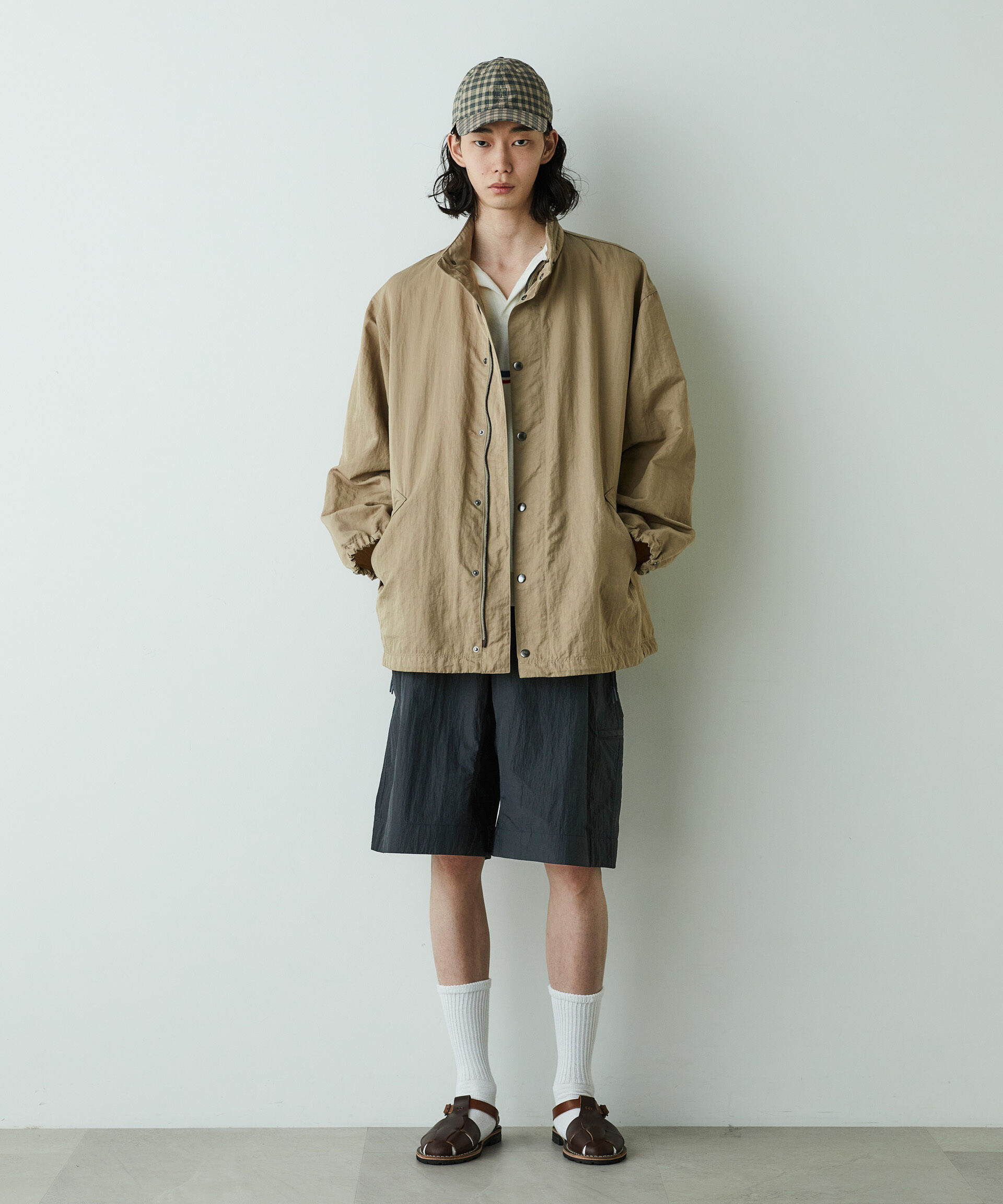 nano･universe「「HOTEL PALACE」オテルパラス　アンフィビアスルーズシルエットショーツ」|チノ|ブラック