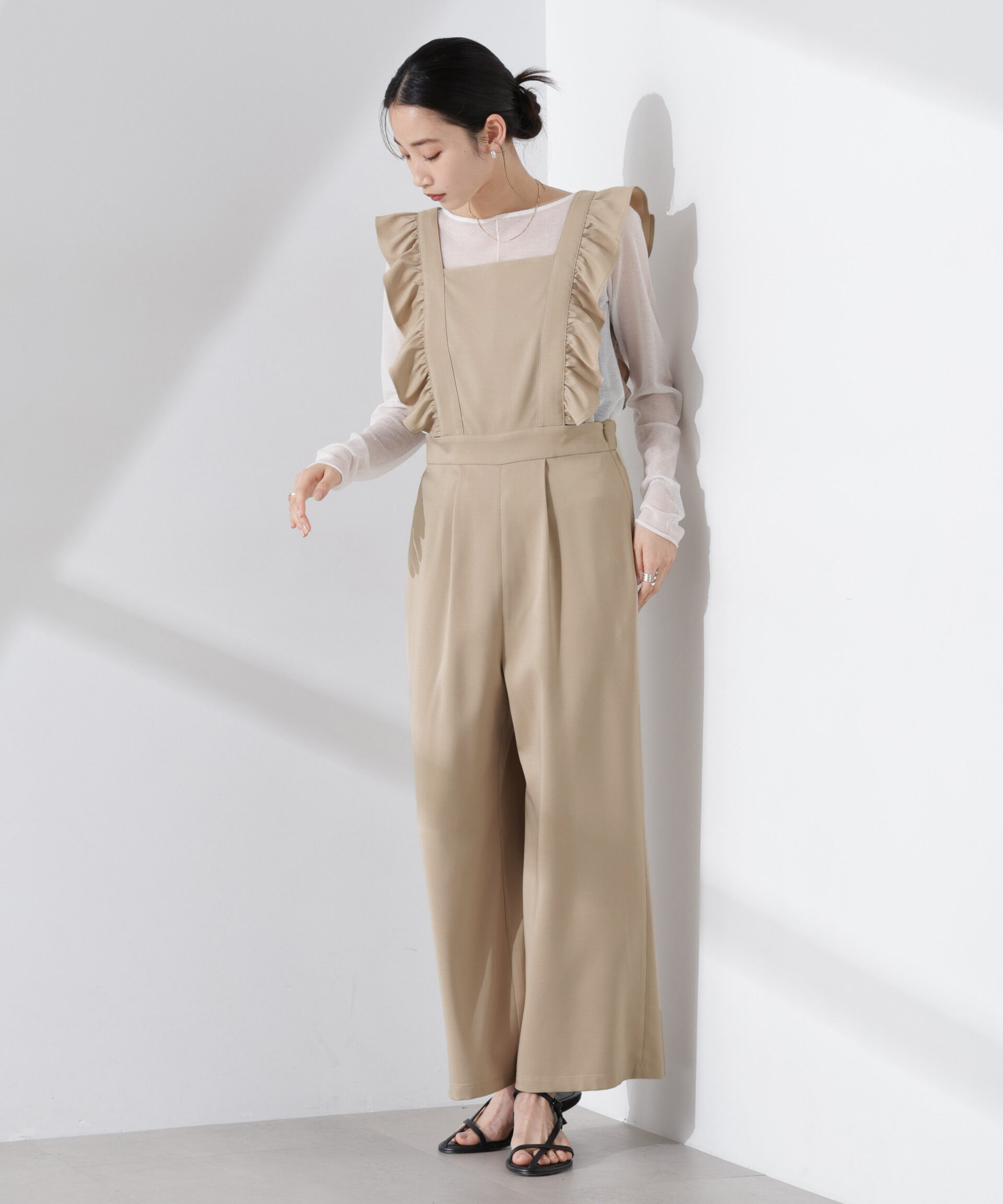 nano･universe「フリルスリーブオールインワン」|ワンピース|