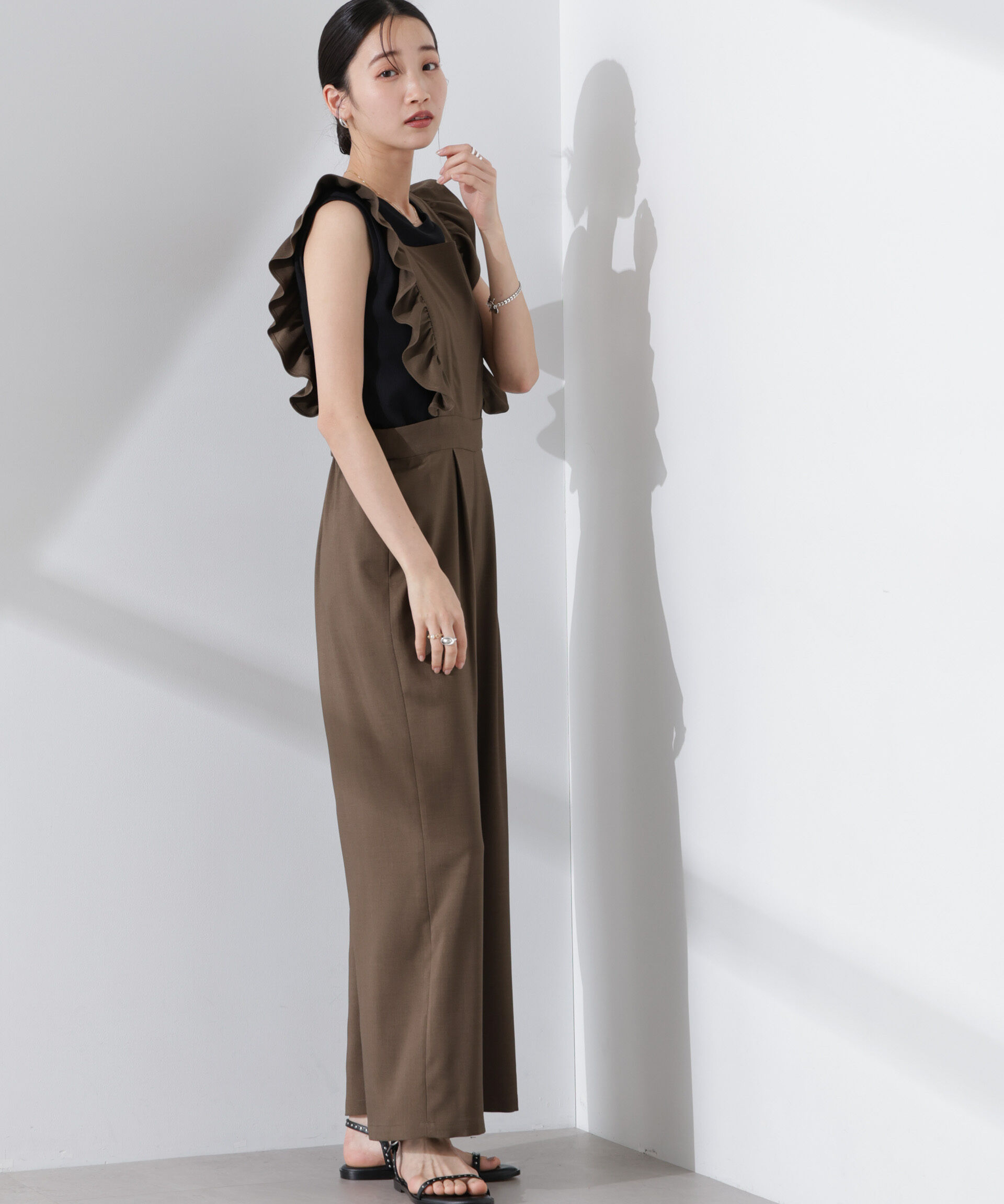 nano･universe「フリルスリーブオールインワン」|ワンピース|