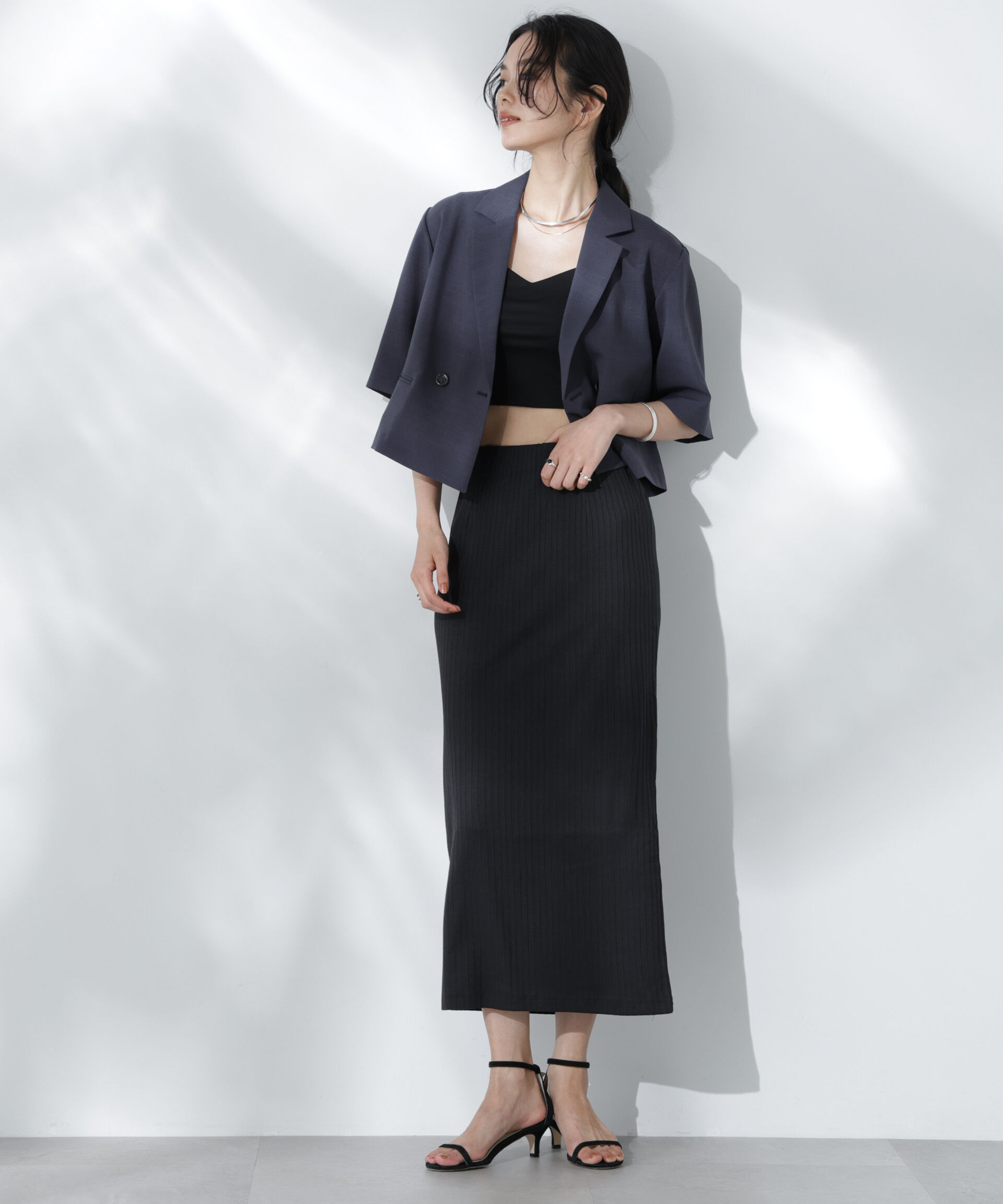 nano･universe「Anti Soaked(R) 汗染み防止リブタイトスカート（セットアップ可）」|スカート|