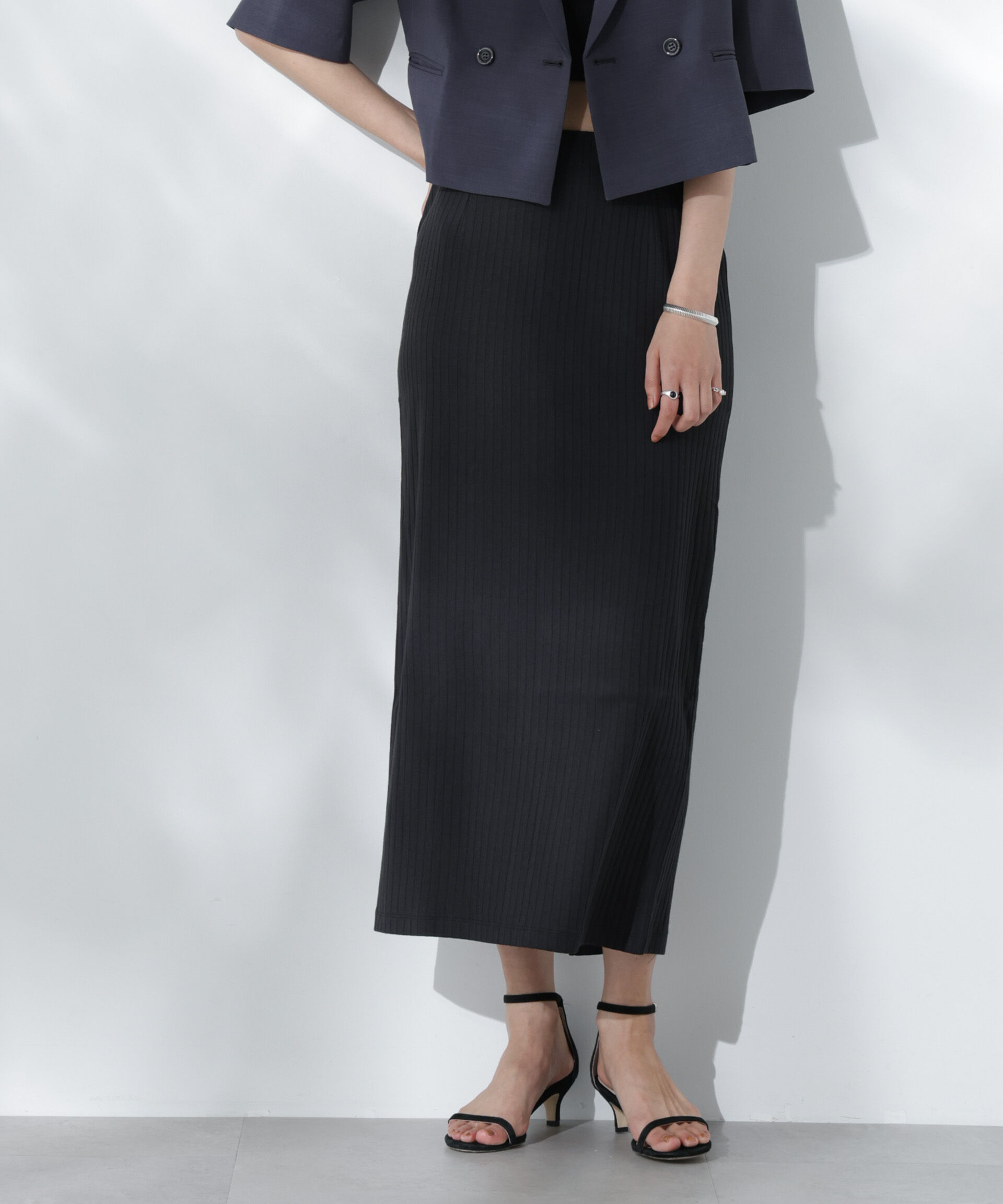 nano･universe「Anti Soaked(R) 汗染み防止リブタイトスカート（セットアップ可）」|スカート|