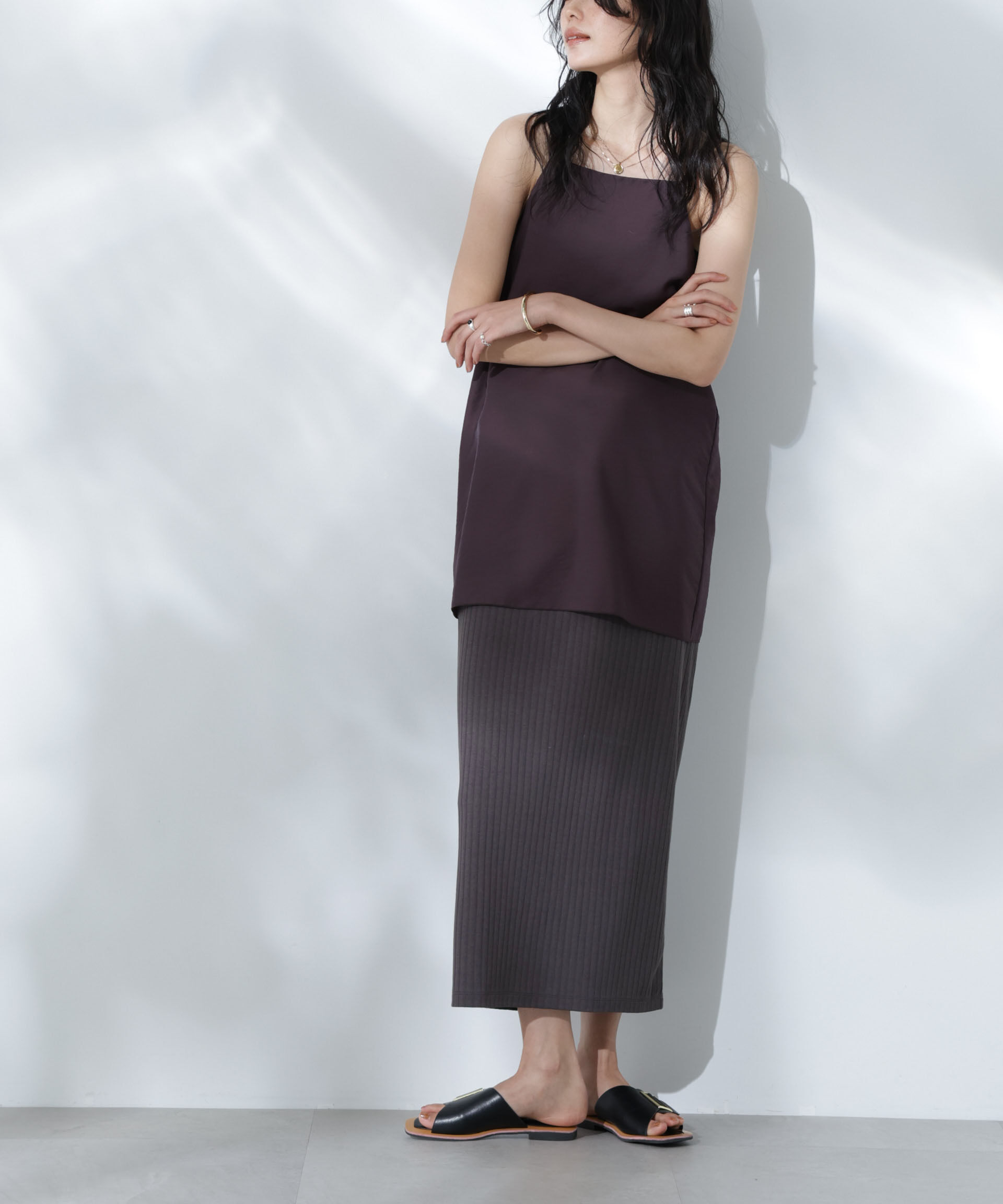 nano･universe「Anti Soaked(R) 汗染み防止リブタイトスカート（セットアップ可）」|スカート|