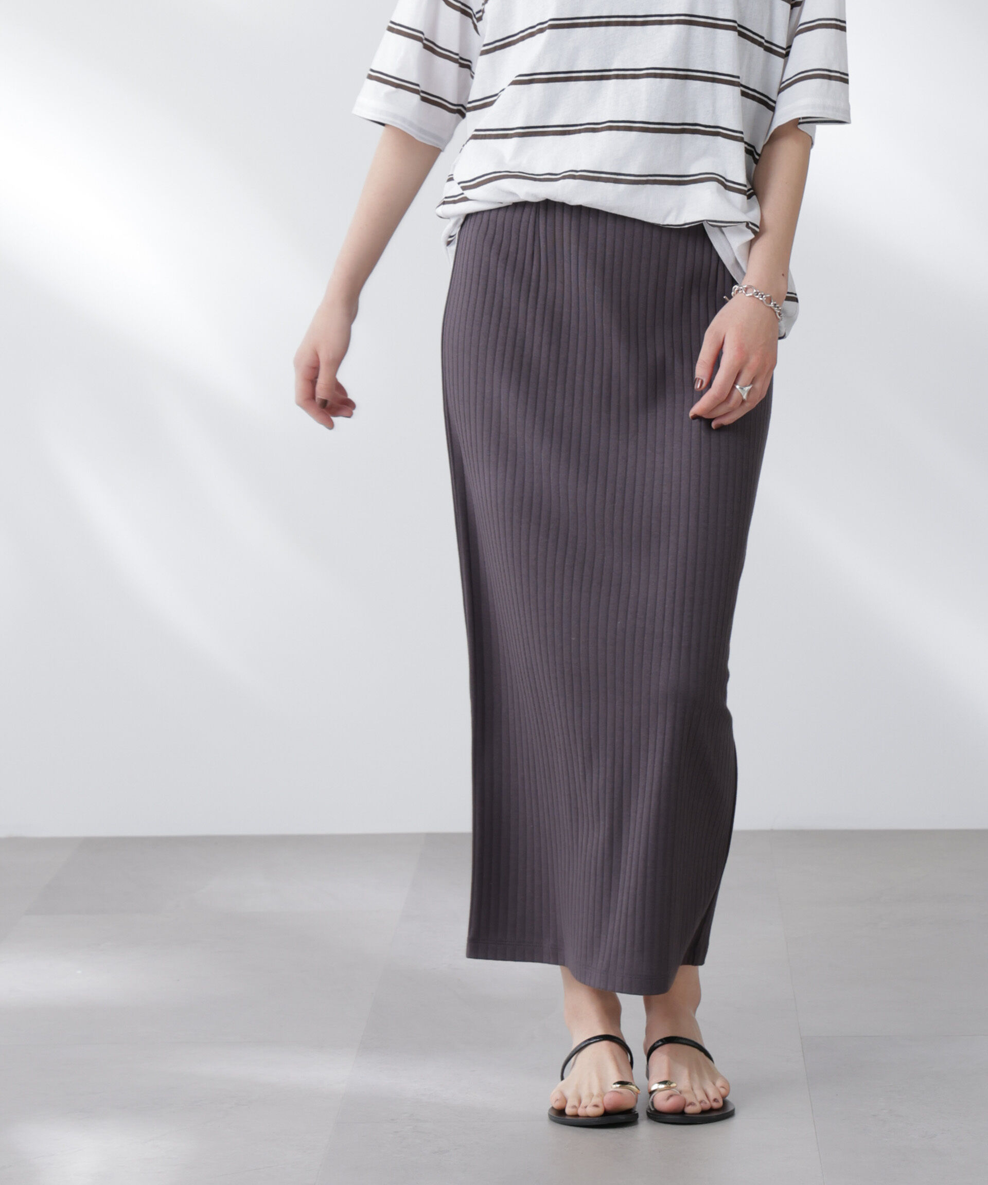 nano･universe「Anti Soaked(R) 汗染み防止リブタイトスカート（セットアップ可）」|スカート|