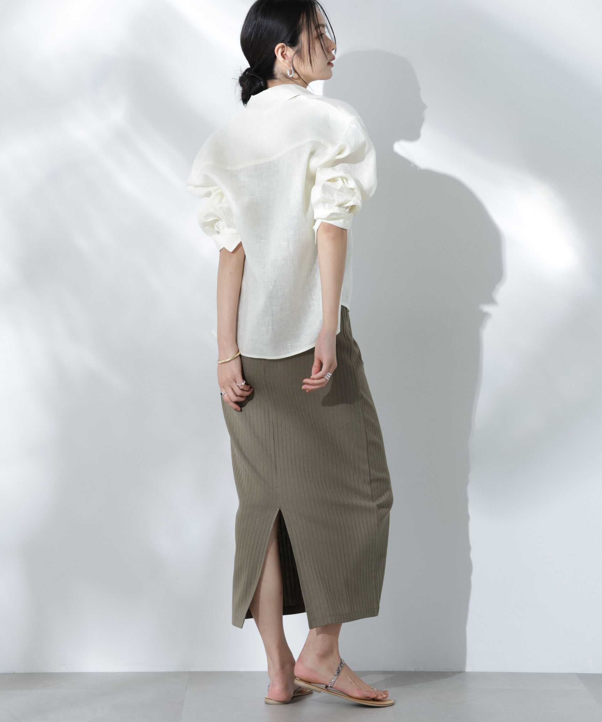 nano･universe「Anti Soaked(R) 汗染み防止リブタイトスカート（セットアップ可）」|スカート|