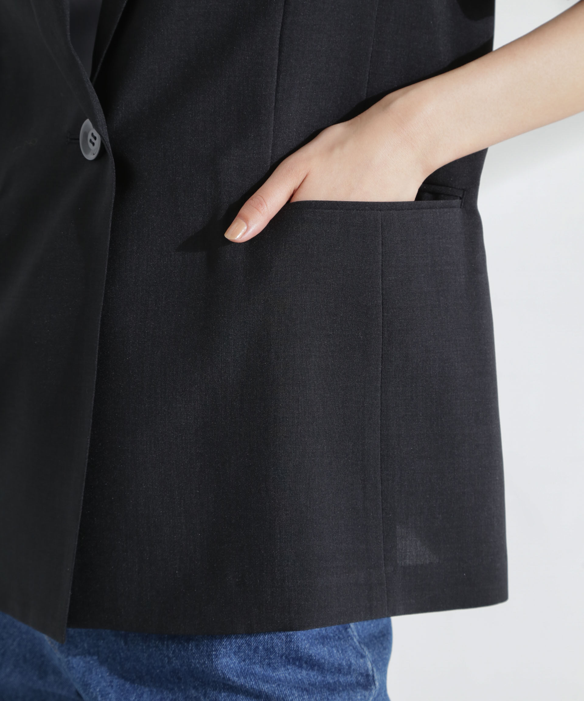 nano･universe「メランジドライ 半袖テーラードジャケット(セットアップ可)」|テーラードジャケット|