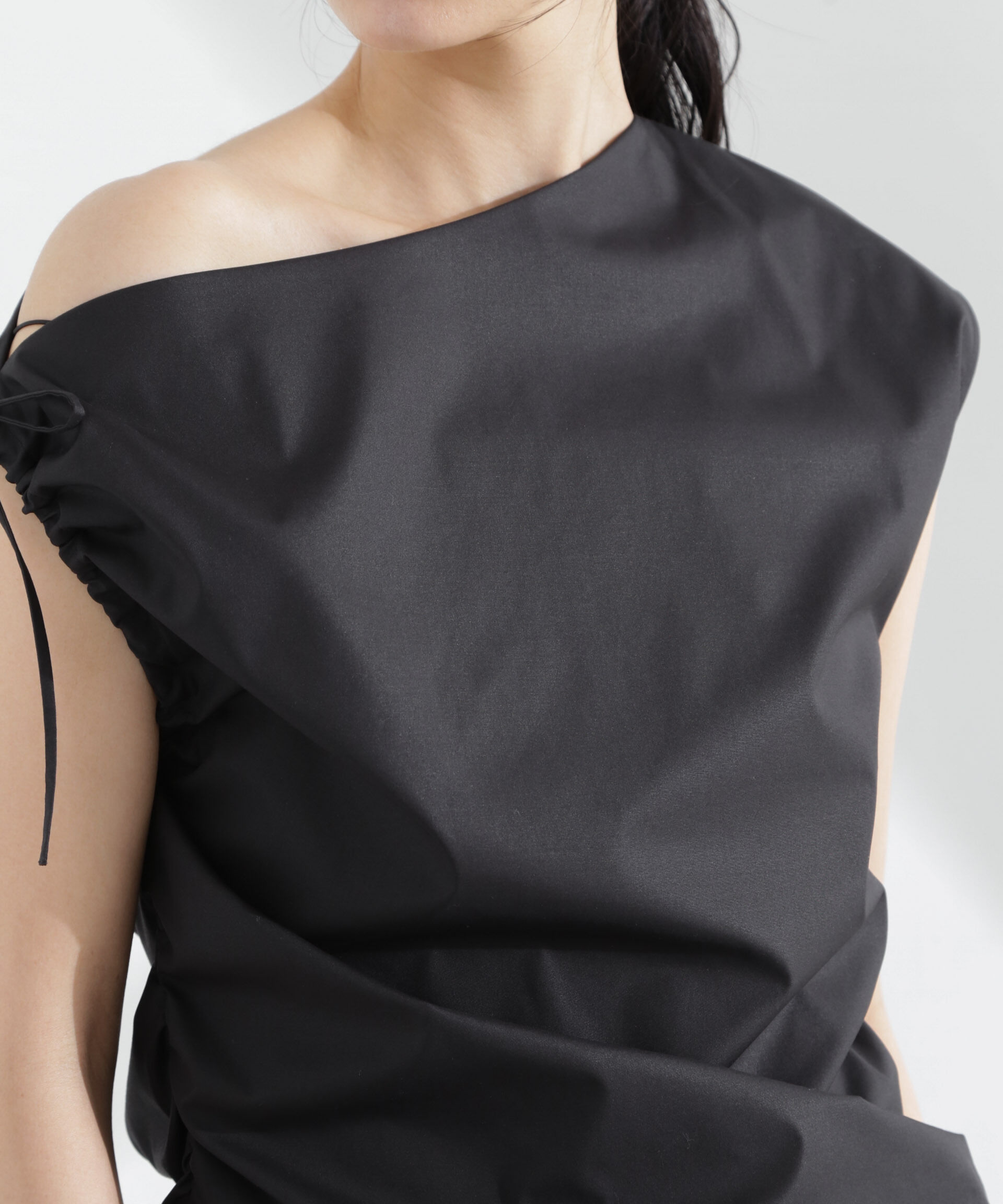 nano･universe「アシンメトリーギャザートップス」|シャツ・ブラウス|