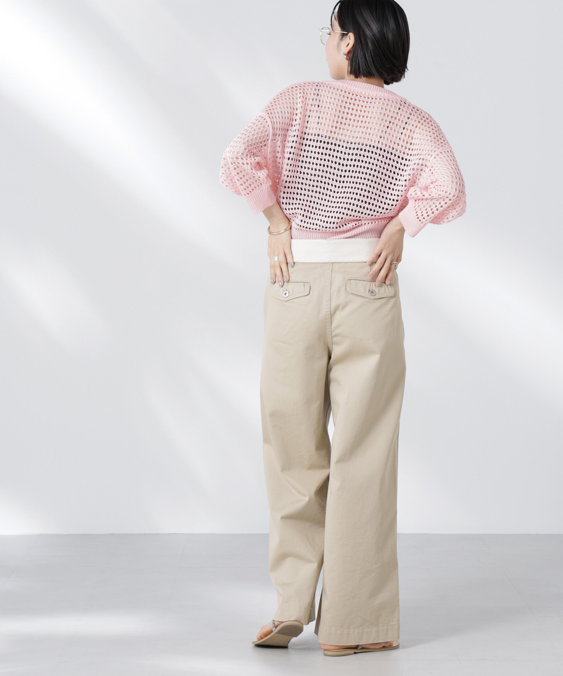 nano･universe「メッシュニットジップカーディガン」|ニット・セーター|