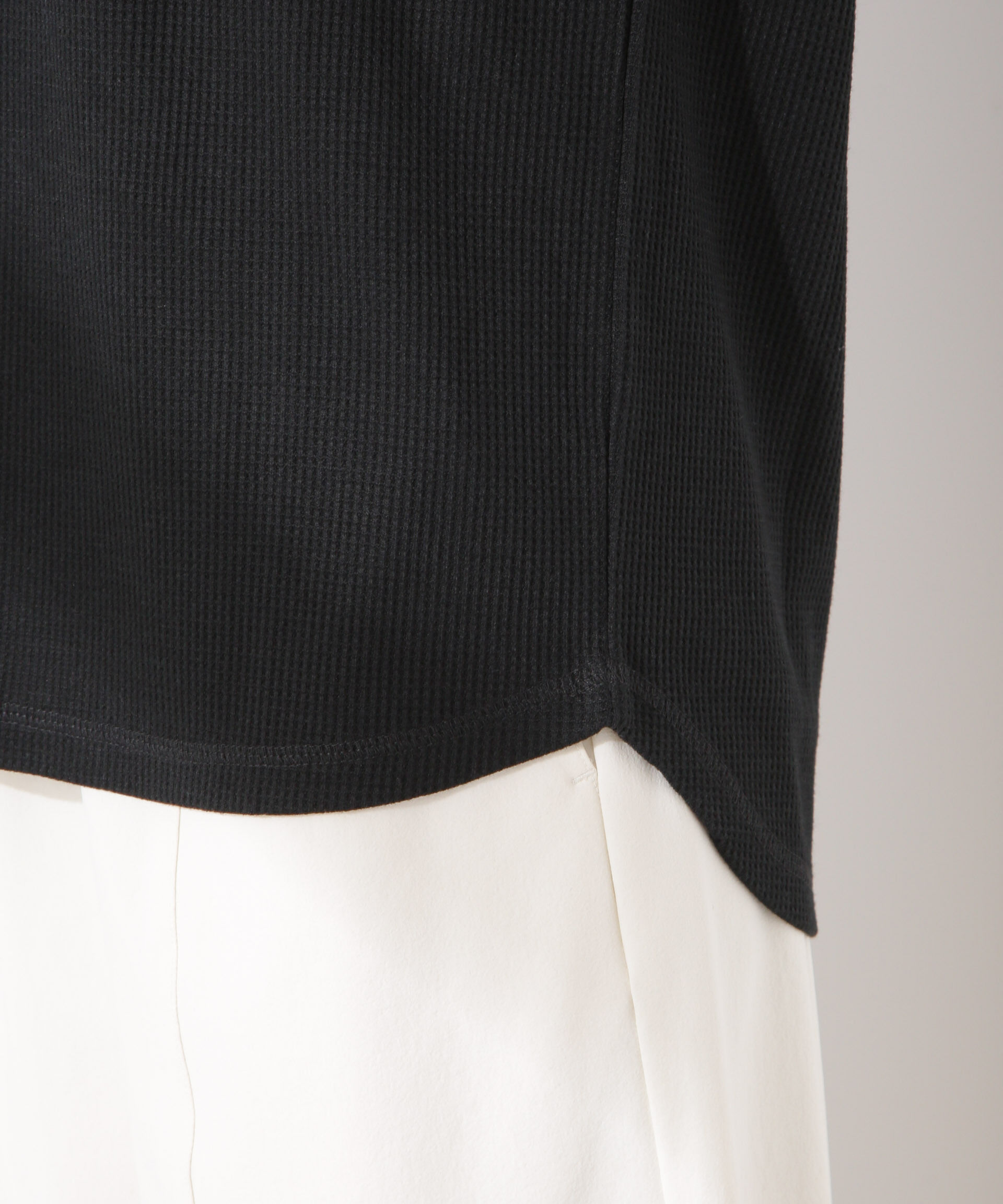 nano･universe「ワッフルヘンリーノースリーブトップス」|Tシャツ・カットソー|