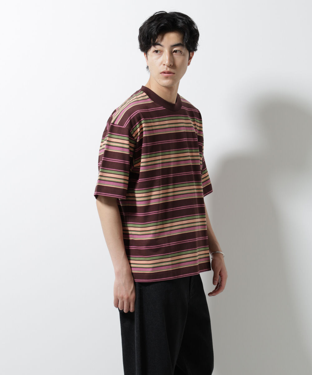 nano･universe「マルチボーダーリラックスＴシャツ 半袖」|Tシャツ・カットソー|