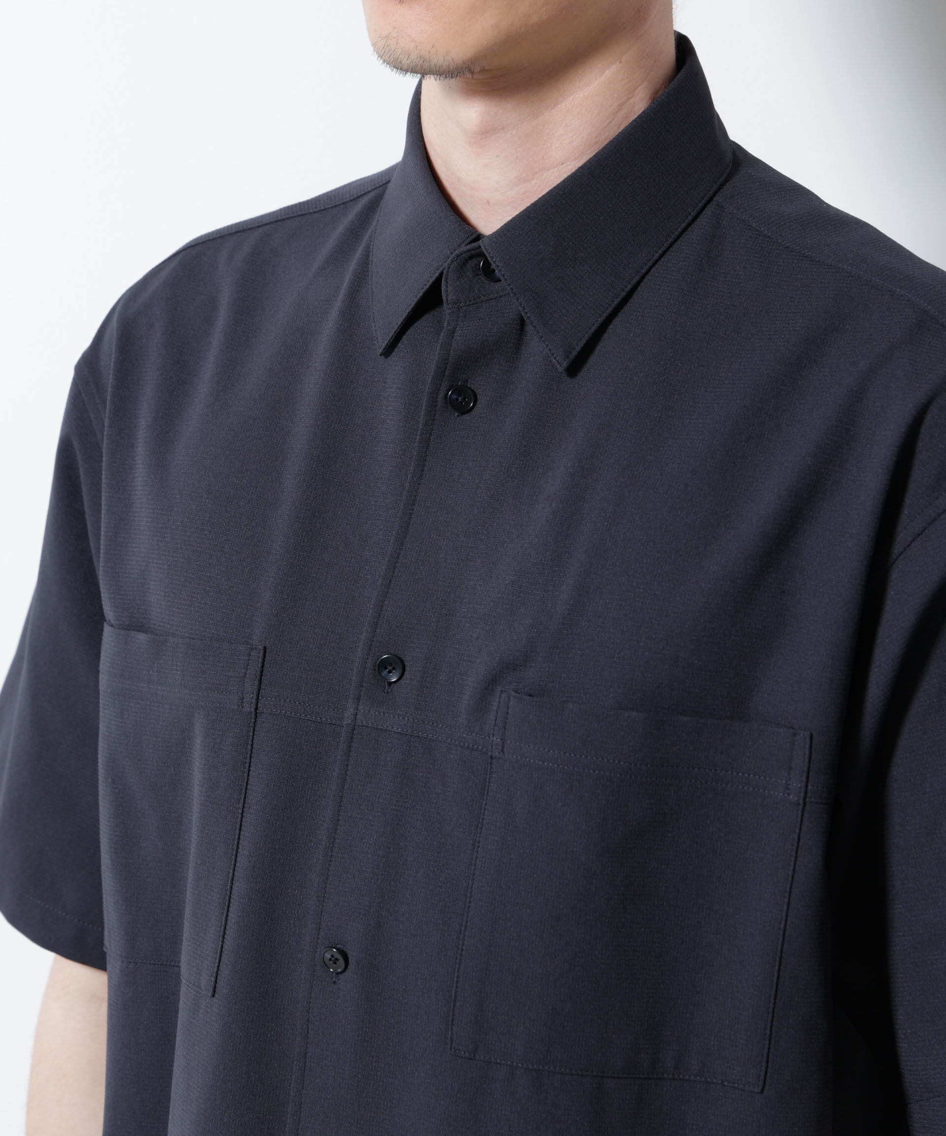 nano･universe「DotAir(R)ミニホールストレッチシャツ半袖/吸水速乾(セットアップ可)」|シャツ・ブラウス|