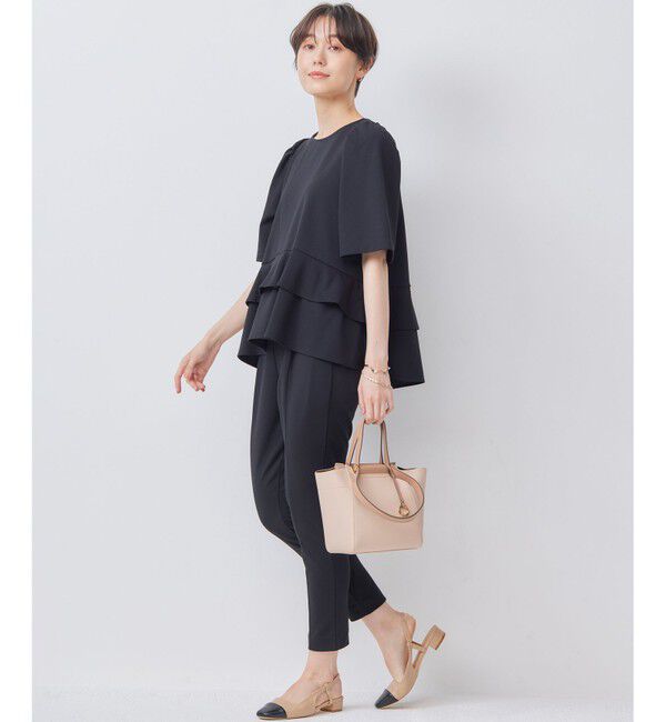 組曲「【接触冷感・吸湿・UVカット】ジョーゼットジャージーフリルブラウス」|シャツ・ブラウス|