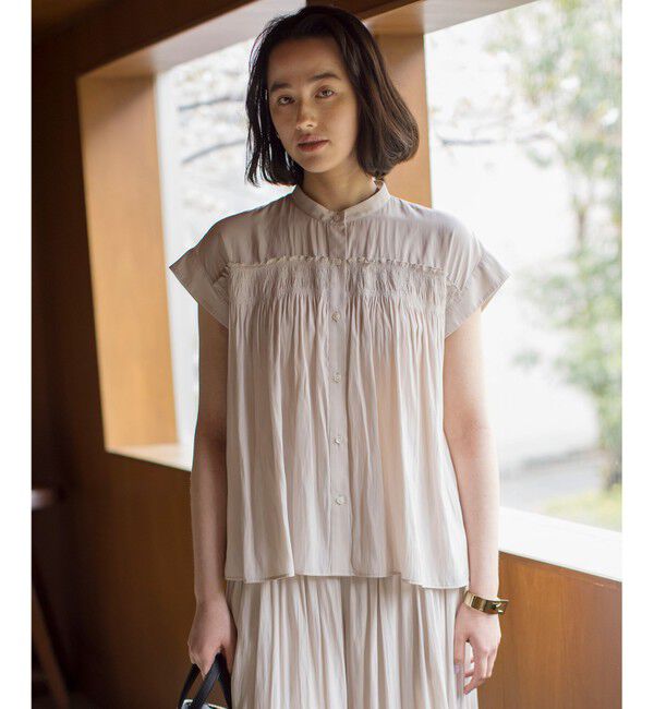 組曲「ギャザーライトデシンシャーリング ブラウス」|シャツ・ブラウス|