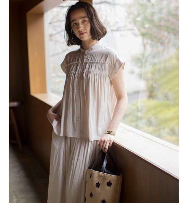 組曲「ギャザーライトデシンシャーリング ブラウス」|シャツ・ブラウス|