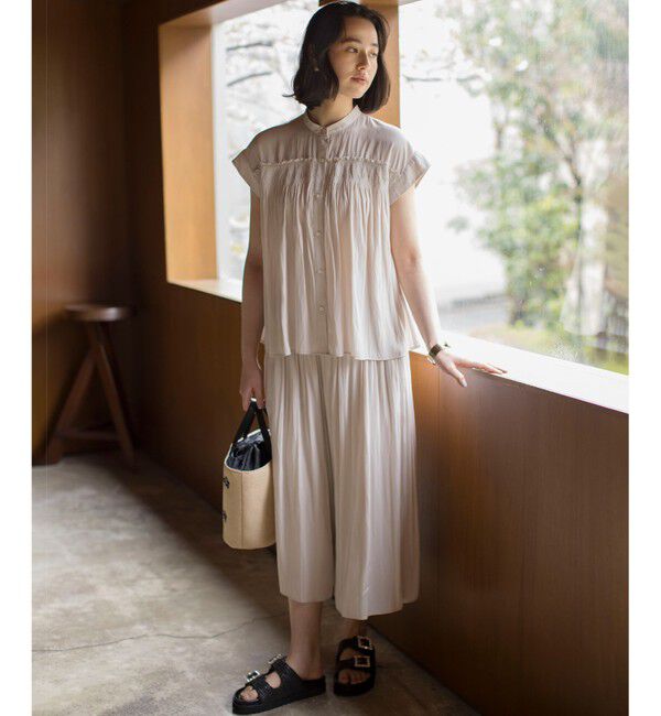 組曲「【春夏のNEWカラー登場】ギャザーライトデシン パンツ」|その他|