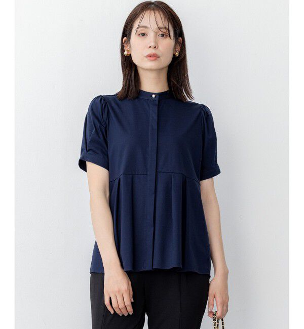 組曲「プレーティング天竺5分袖 カットソー」|Tシャツ・カットソー|ネイビー系