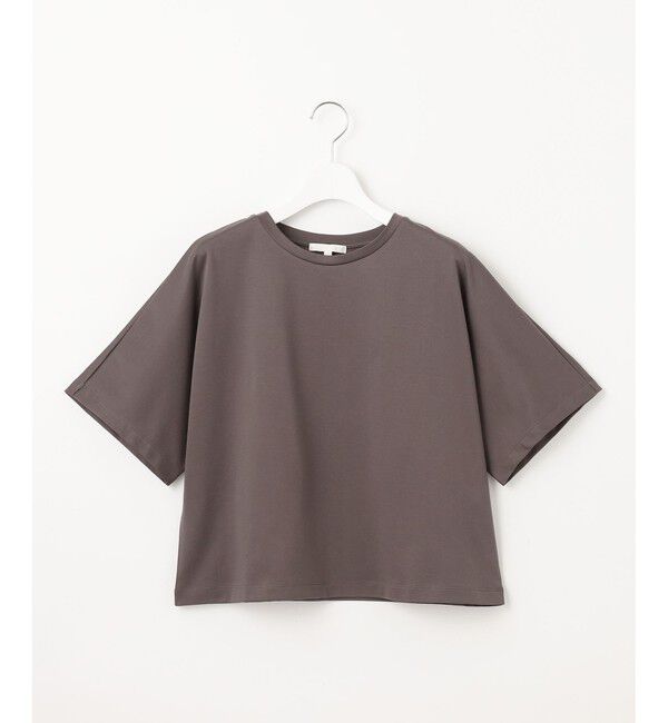 自由区「【洗える】ハイカウントクロップド丈 カットソー」|Tシャツ・カットソー|スレート