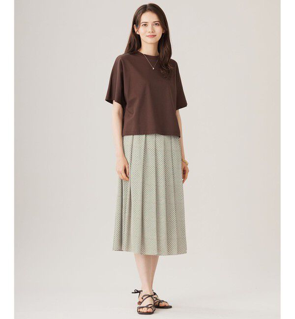 自由区「【洗える】ハイカウントクロップド丈 カットソー」|Tシャツ・カットソー|