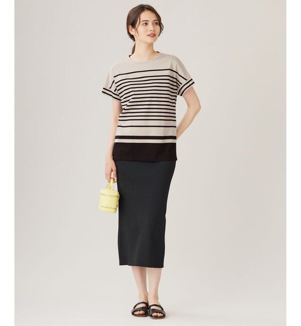 自由区「【洗える】リブストレッチタイト スカート」|スカート|