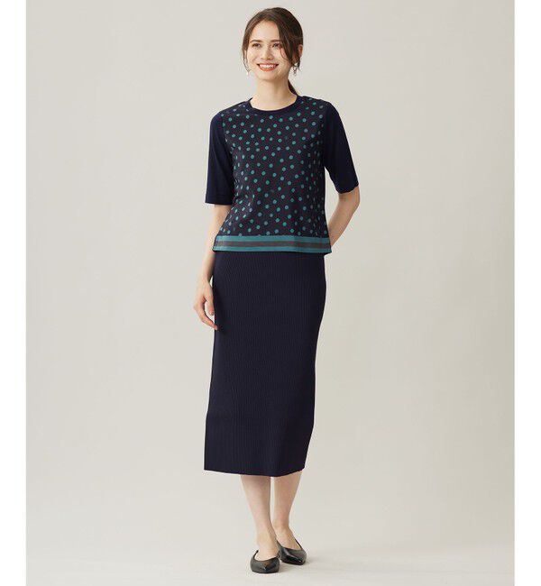 自由区「【洗える】リブストレッチタイト スカート」|スカート|