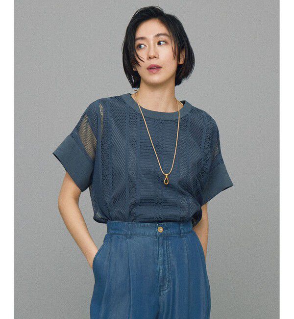 自由区「【洗える】レースエッジ Tシャツ&タンクトップセット トップス」|Tシャツ・カットソー|インク