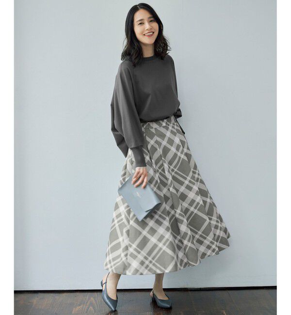 自由区「【洗える】スラブチェックプリント スカート」|スカート|