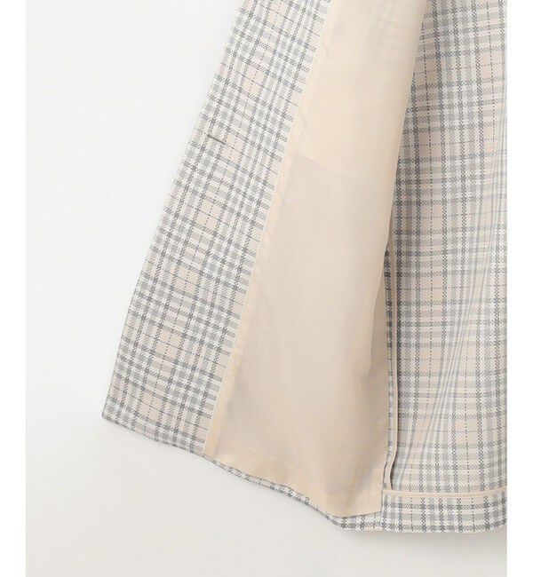 自由区「【洗える】オルタネートチェック コート」|ステンカラーコート|