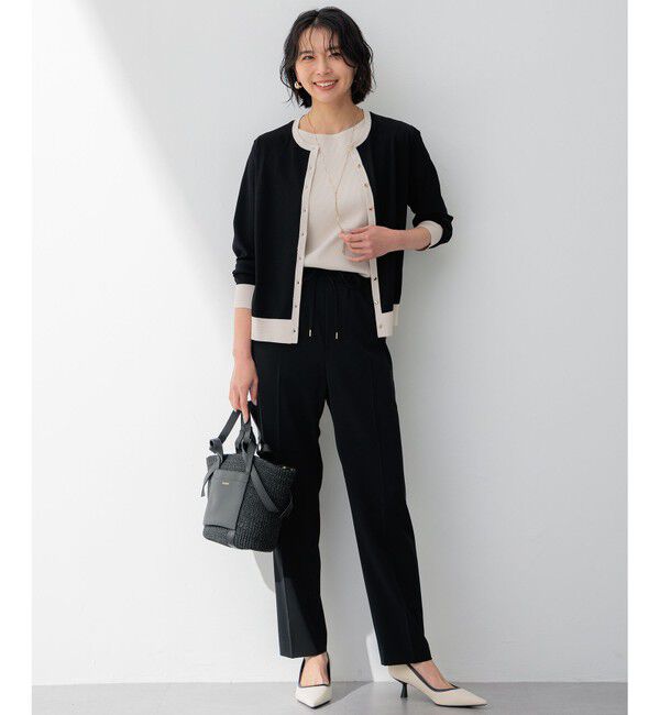 23区「【洗える】レーヨンポリエステルストレッチ 5分袖 ニット」|ニット・セーター|