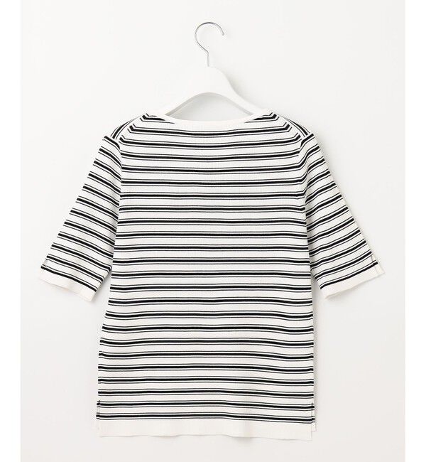 23区「【洗える】レーヨンポリエステルストレッチ 5分袖 ニット」|ニット・セーター|