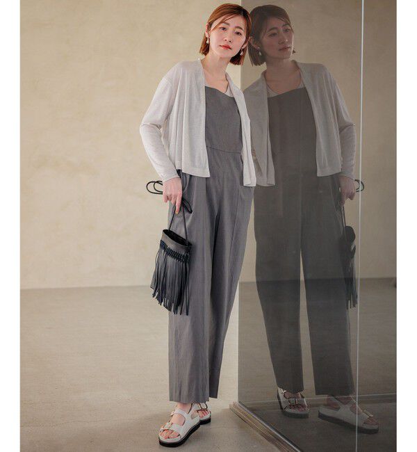 23区「【CLASSY.6月号掲載/洗える】リネンレーヨンストレッチ サロペット」|オールインワン|