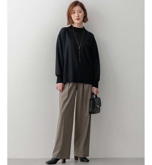 23区「【洗える】ドライ2WAYストレッチ チェック ワイドパンツ」|その他|