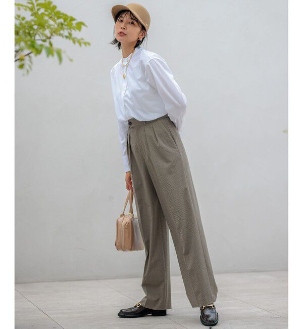 23区「【洗える】ドライ2WAYストレッチ チェック ワイドパンツ」|その他|