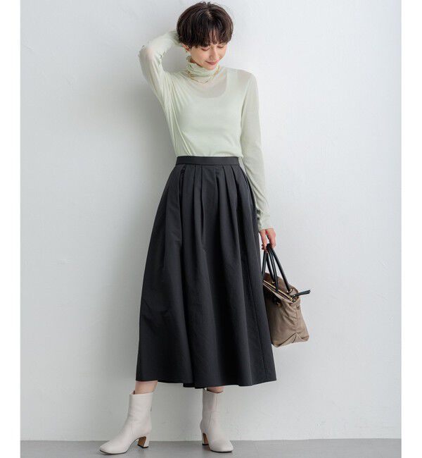 23区「【撥水加工/洗える】ハイマルチタフタ タックスカート」|スカート|