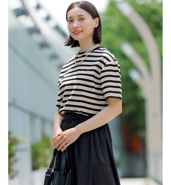 23区「【洗える】シアーフライスボーダー Tシャツ」|Tシャツ・カットソー|ｱｲﾎﾞﾘｰ&times;