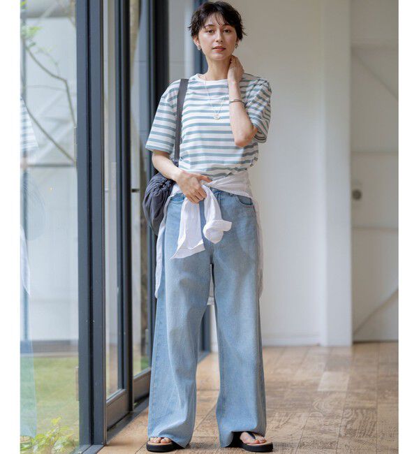 23区「【洗える】シアーフライスボーダー Tシャツ」|Tシャツ・カットソー|