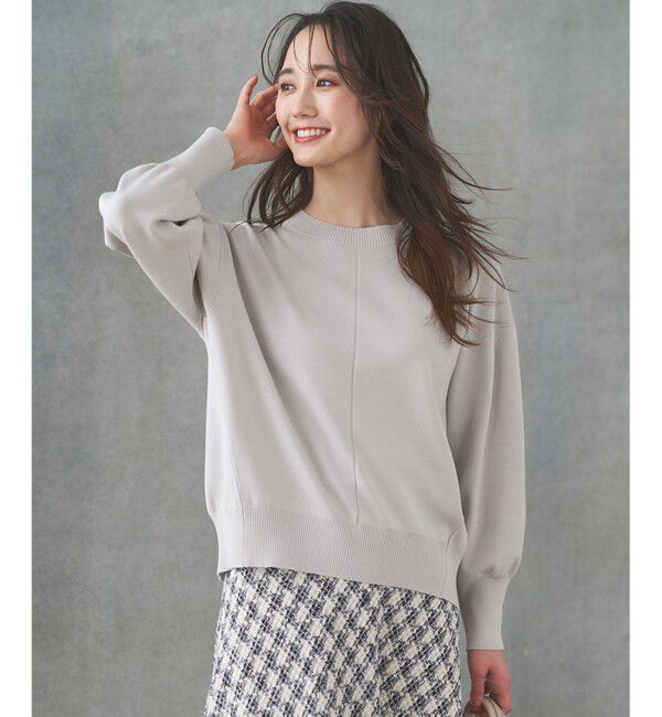 ANY SIS「【洗える】フロントライン ニット」|ニット・セーター|ミントグレー