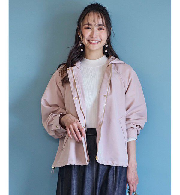 ANY SIS「【撥水・UVカット・花粉ガード】2WAYラグランフーディ ブルゾン」|ブルゾン・スタジャン|アイスピンク