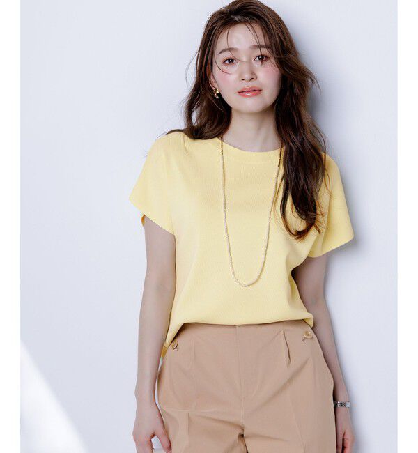 ANY SIS「【接触冷感・UVカット・洗える】ビューティクール フレンチ ニットＴ」|ニット・セーター|