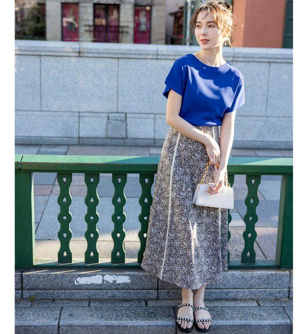 ANY SIS「【接触冷感・UVカット・洗える】ビューティクール フレンチ ニットＴ」|ニット・セーター|