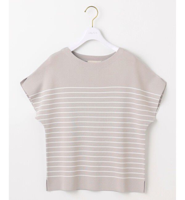 ANY SIS「【接触冷感・UVカット・洗える】ビューティクール フレンチ ニットＴ」|ニット・セーター|