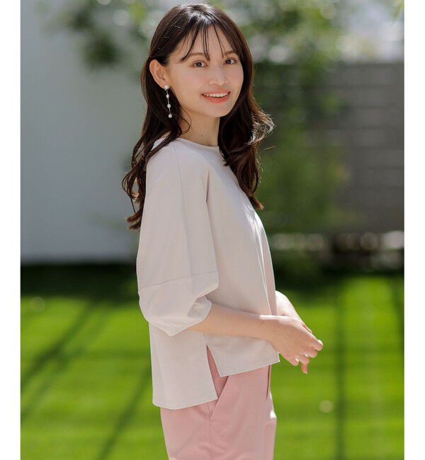 ANY SIS「【撥水・汗ジミ防止・UVケア・洗える】スーピマスムース クロップド Tシャツ」|Tシャツ・カットソー|