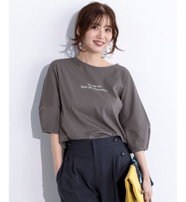 ANY SIS「【撥水・汗ジミ防止・UVケア・洗える】スーピマスムース クロップド Tシャツ」|Tシャツ・カットソー|スレートロゴ