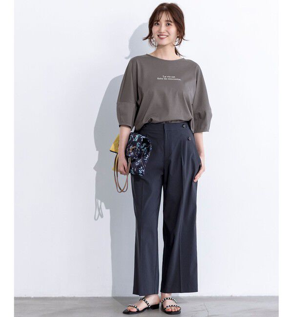 ANY SIS「【撥水・汗ジミ防止・UVケア・洗える】スーピマスムース クロップド Tシャツ」|Tシャツ・カットソー|