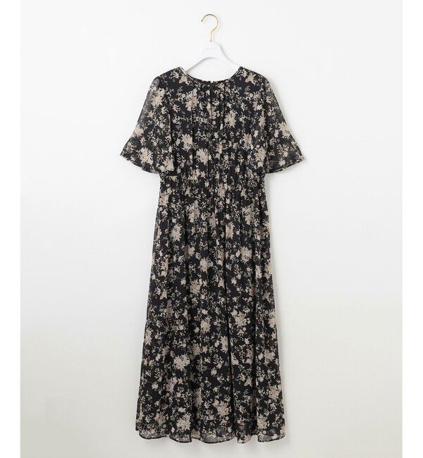 ANY SIS「【洗える】シアーパターン ワンピース」|ワンピース|ブラック花柄