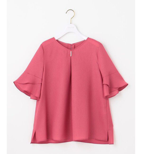 ANY SIS「【接触冷感・UVカット・速乾】スムージーポリエステル フレアスリーブ ブラウス」|シャツ・ブラウス|