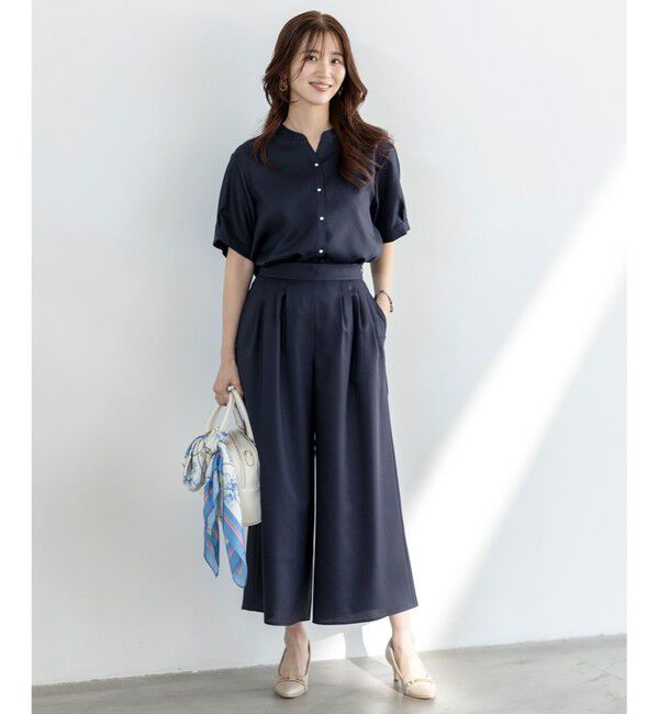 ANY SIS「【接触冷感・UVカット・速乾】スムージーポリエステルタックフレア パンツ」|その他|