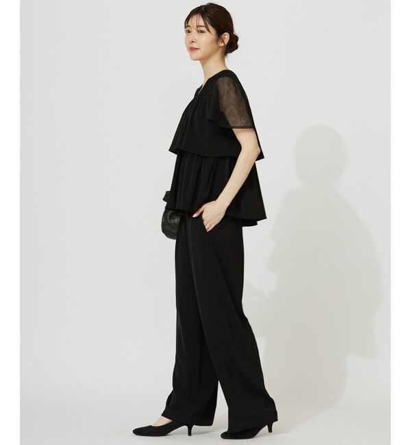 any SiS「【洗える】ティアードトップス&times;ワイドパンツSET」|スーツ|