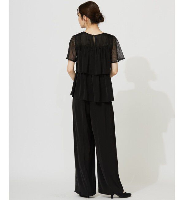 any SiS「【洗える】ティアードトップス&times;ワイドパンツSET」|スーツ|